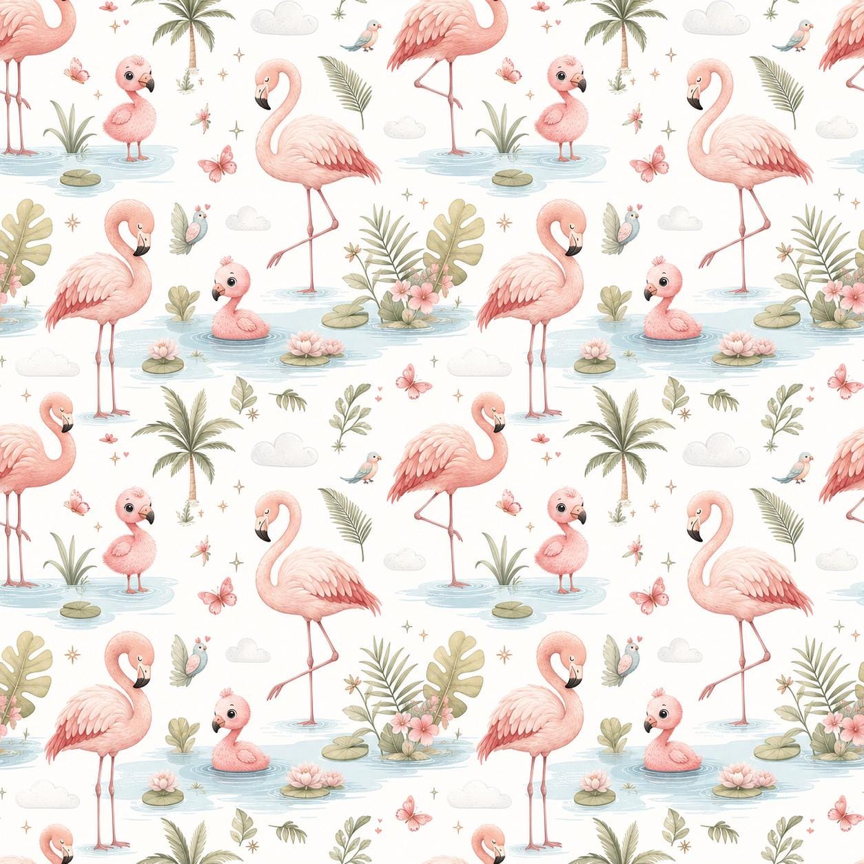 Flamingo Wallpaper: Pink Bird Nursery Mural