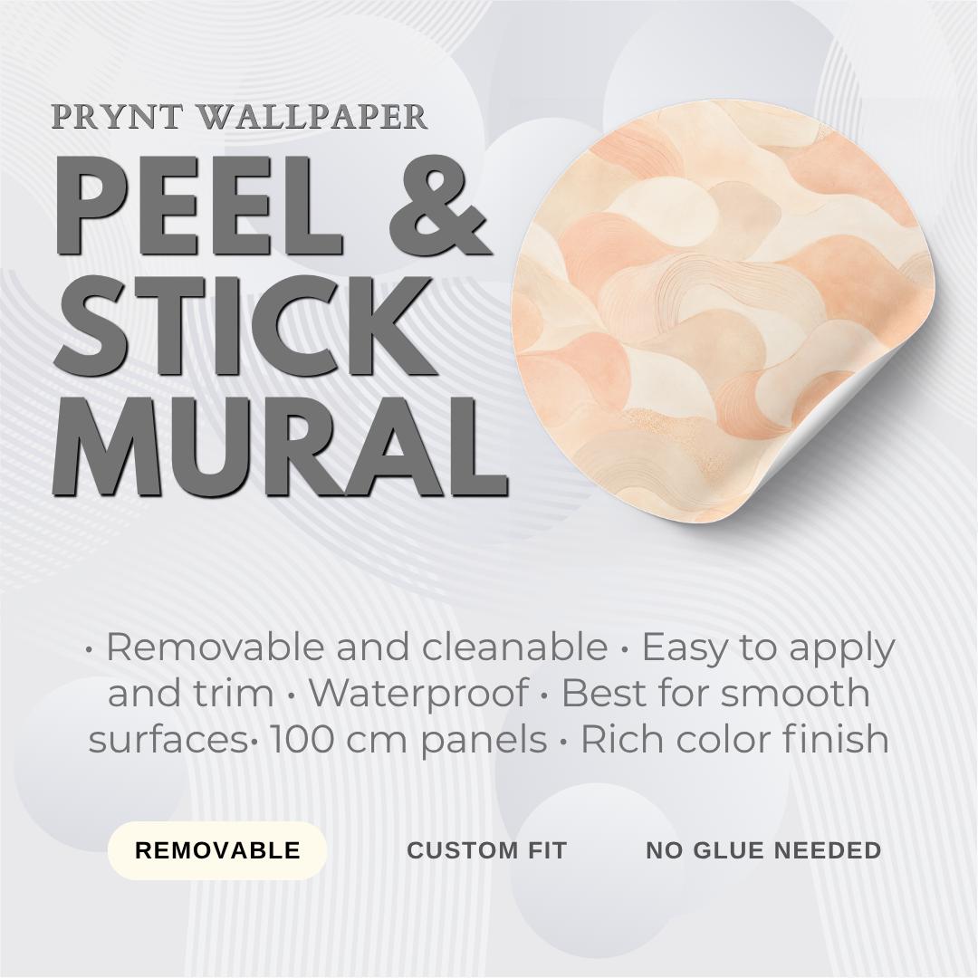 Soft Peach Abstract Wallpaper: Warm Blush Wall Mural