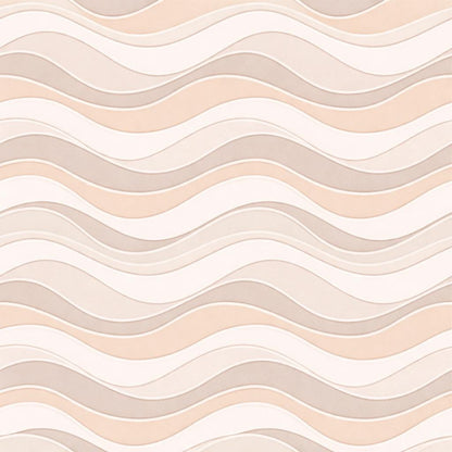Beige Wave Wallpaper: Neutral Abstract Line Wall Mural