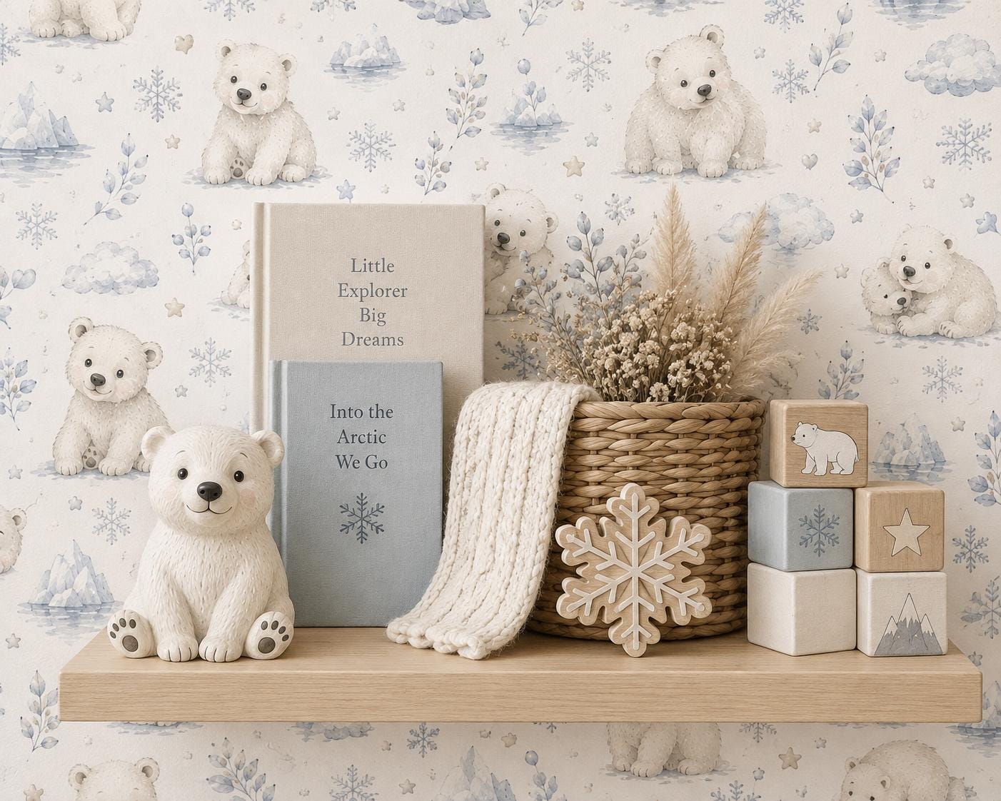 Polar Bear Wallpaper: Arctic Animal Nursery Wall Mural