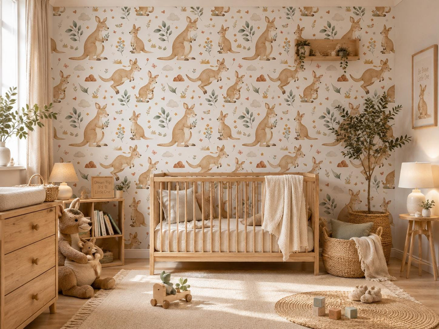 Kangaroo Wallpaper: Australian Nursery Wall Mural