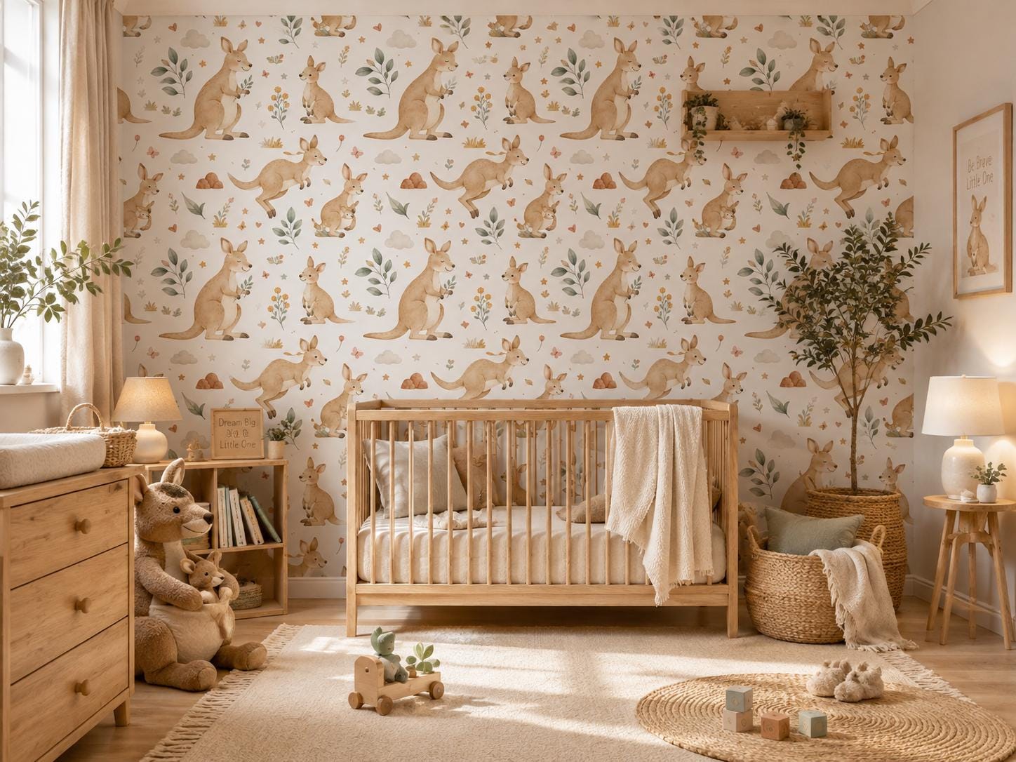 Kangaroo Wallpaper: Australian Nursery Wall Mural