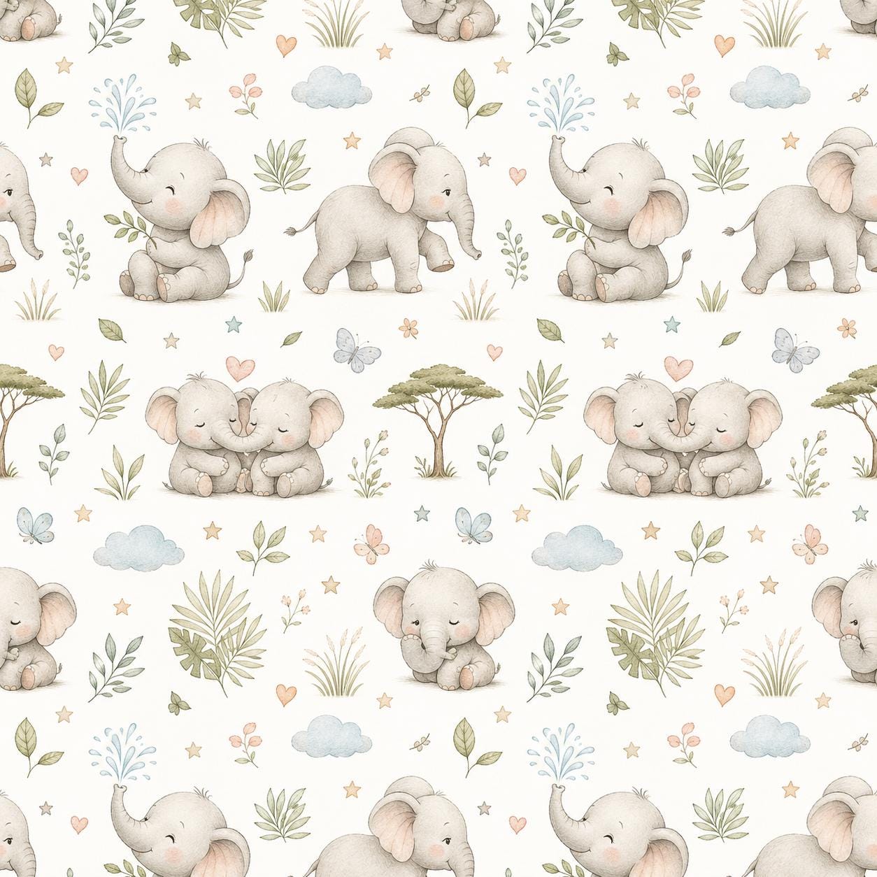 Elephant Wallpaper: Safari Nursery Wall Mural