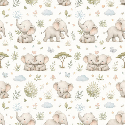 Elephant Wallpaper: Safari Nursery Wall Mural