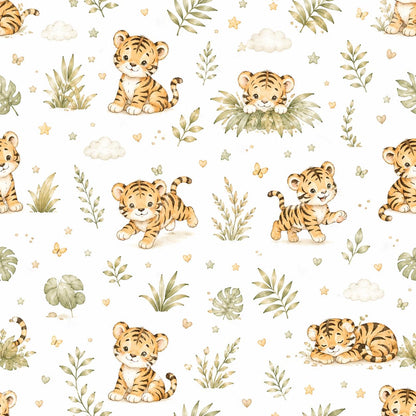 Tiger Cub Wallpaper: Safari Animal Nursery Peel and Stick Mural