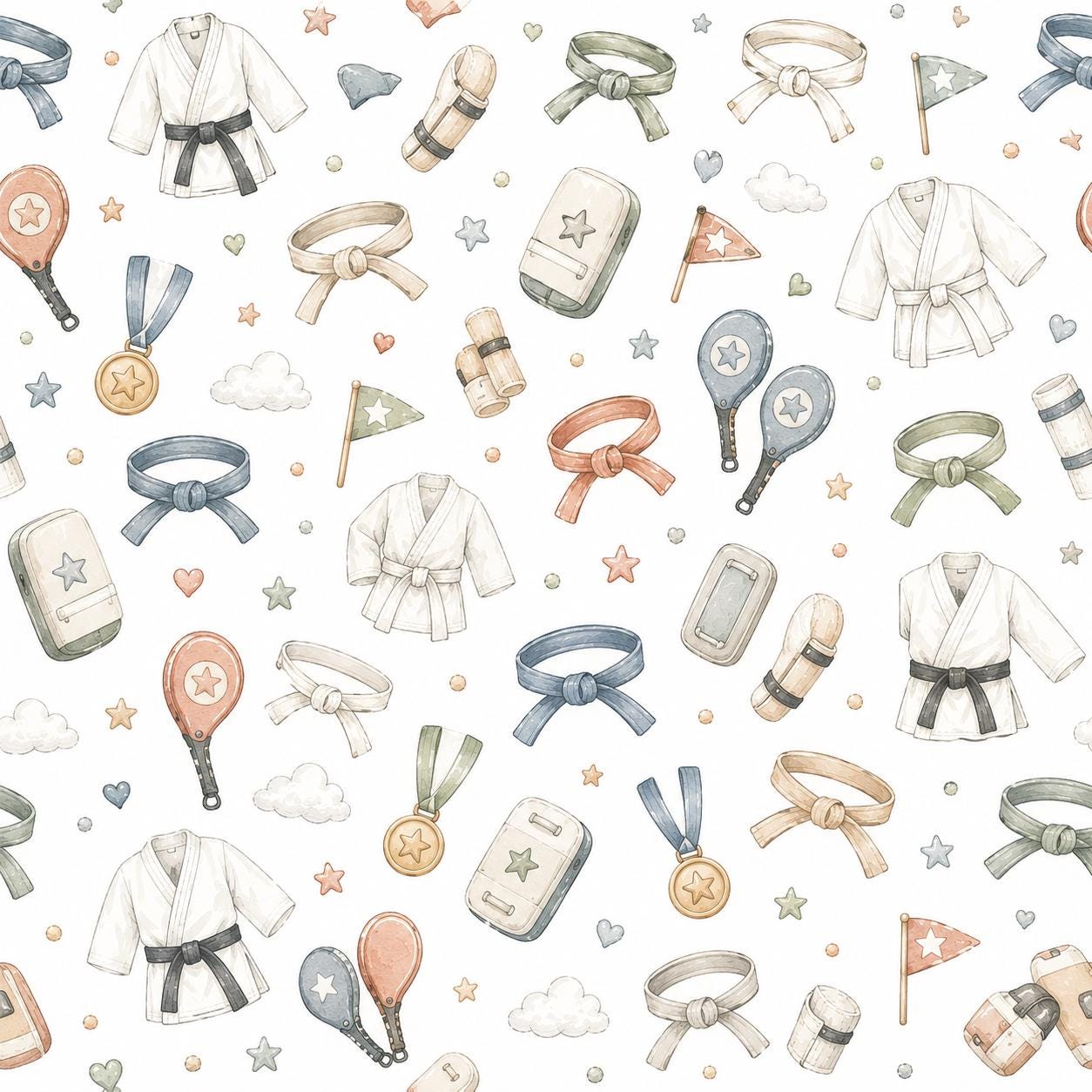 Martial Arts Belt Wallpaper: Sports Nursery Wall Mural