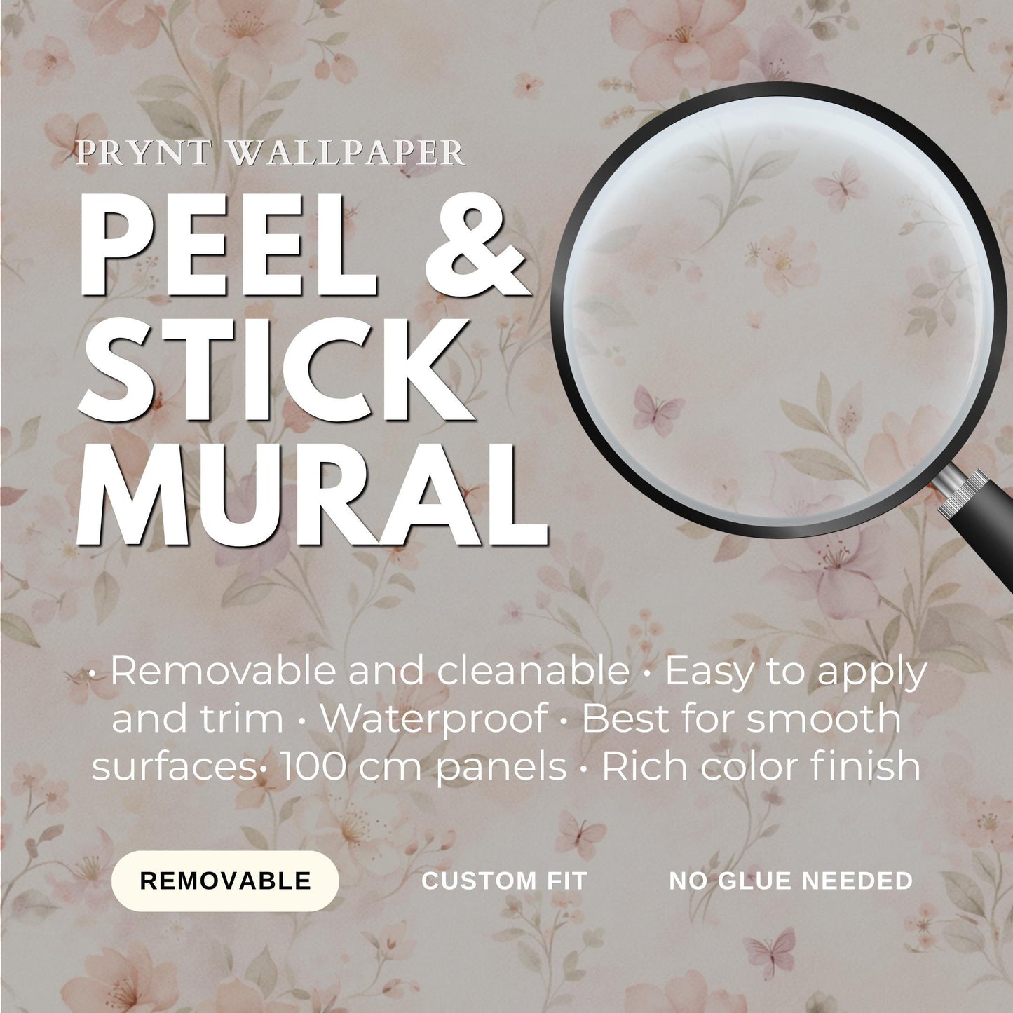 Blush Floral Wallpaper: Soft Fairy Nursery Wall Mural