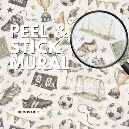 Little Soccer Stars Wallpaper: Kids Sports Wall Mural