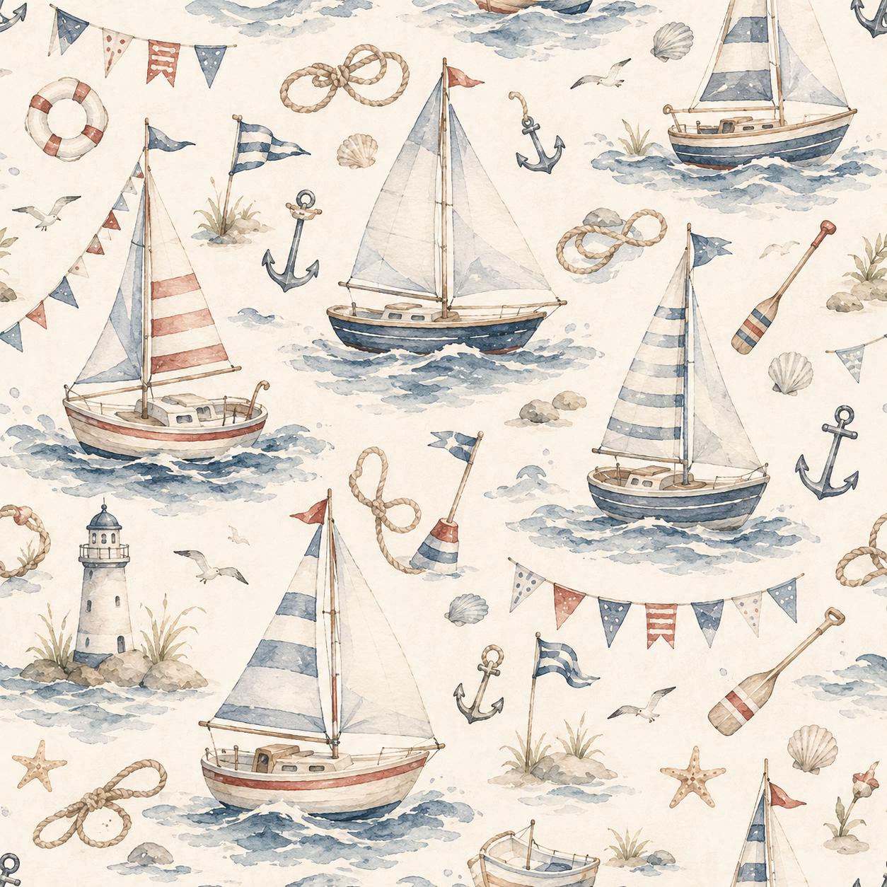 Sailing Adventure Wallpaper: Nautical Kids Wall Mural