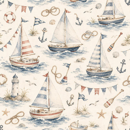 Sailing Adventure Wallpaper: Nautical Kids Wall Mural