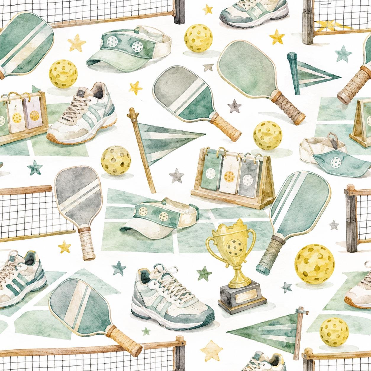 Pickleball Fun Wallpaper: Kids Sports Wall Mural