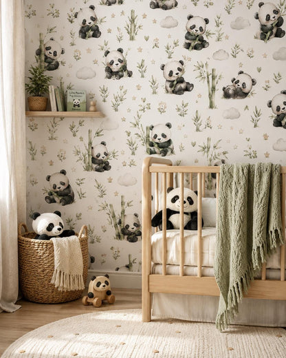 Panda Wallpaper: Bamboo Nursery Wall Mural