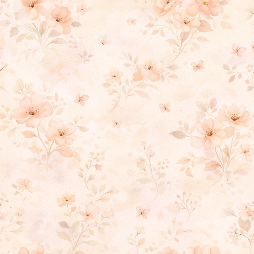 Peach Floral Wallpaper: Soft Pastel Flower Wall Mural (Peel and Stick)