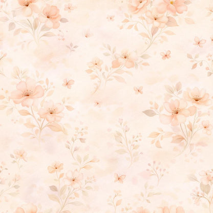 Peach Floral Wallpaper: Soft Pastel Flower Wall Mural (Peel and Stick)