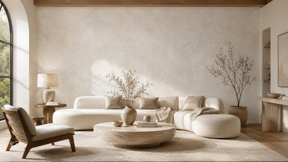 Bone White Plaster Wallpaper: Soft Neutral Wall Mural