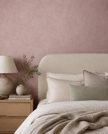 Dusty Mauve Plaster Wallpaper: Muted Pink Textured Wall Mural