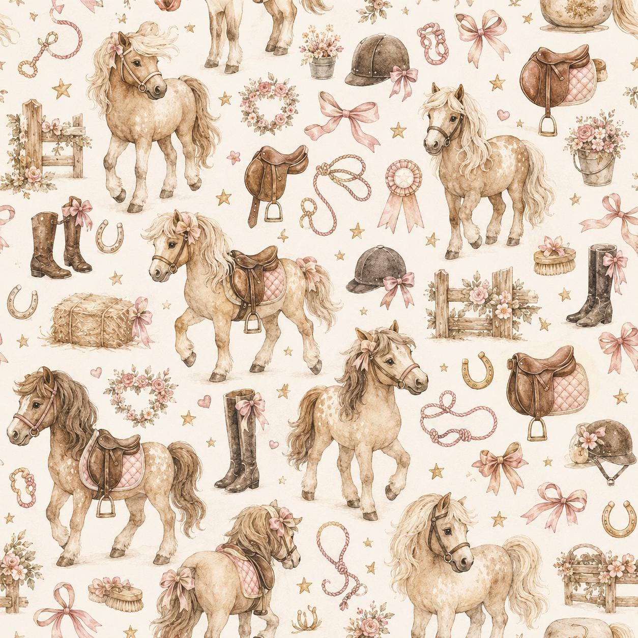 Pony Club Wallpaper: Girls Equestrian Wall Mural