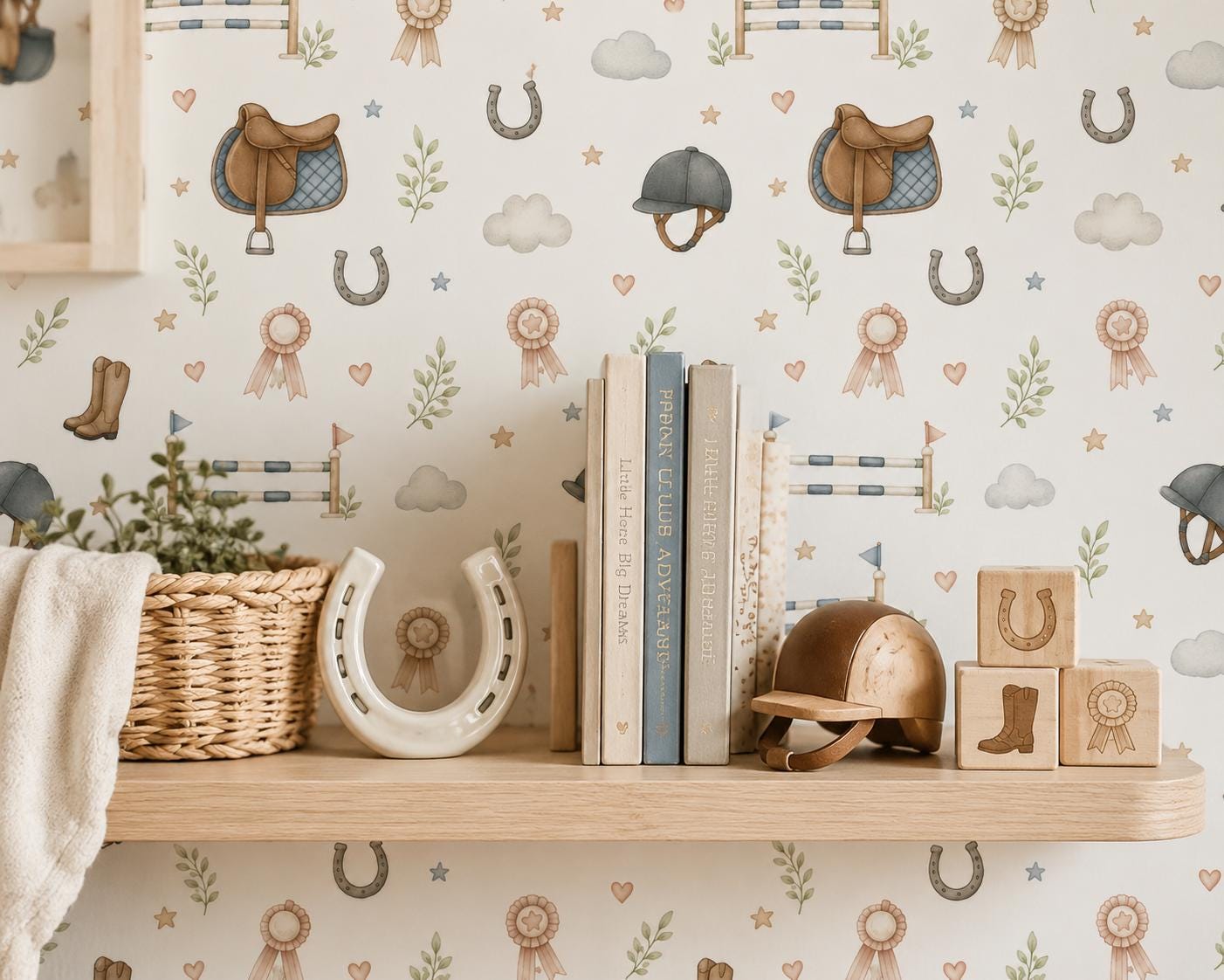 Equestrian Wallpaper: Riding Club Sports Nursery Mural