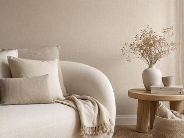 Linen Texture Wallpaper: Neutral Fabric Wall Mural