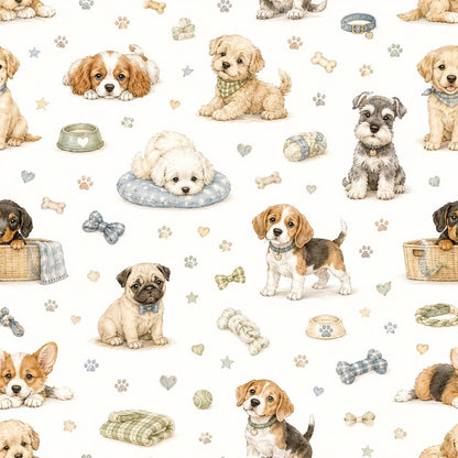 Puppy Wallpaper Mural: Playroom Peel and Stick Wall Decor
