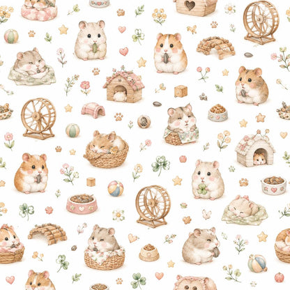 Hamster Peel and Stick Wallpaper Mural: Pet Playroom Decor