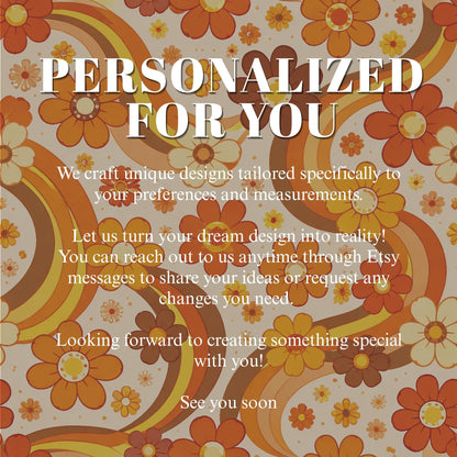 Retro Orange Floral Wallpaper: 70s Groovy Peel and Stick Mural