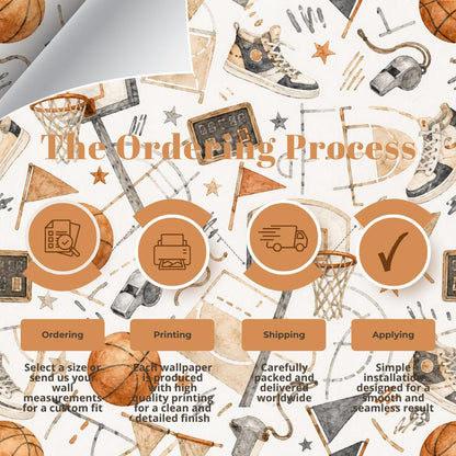 Basketball All Stars Wallpaper: Kids Sports Wall Mural