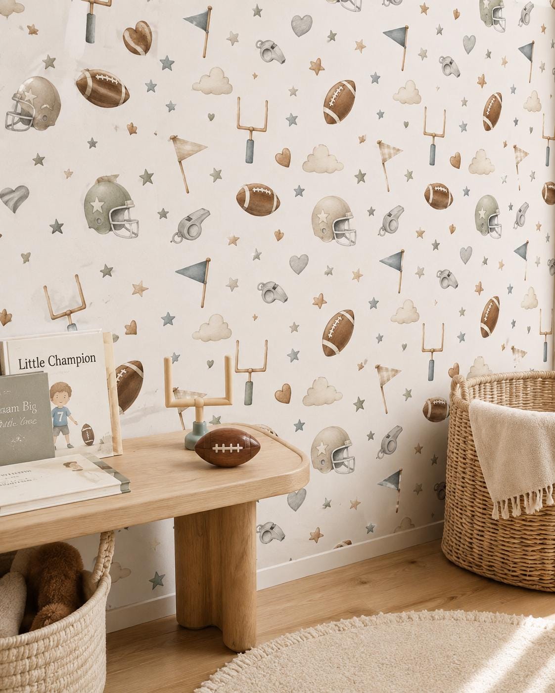 Football Wallpaper: Touchdown Sports Nursery Wall Mural