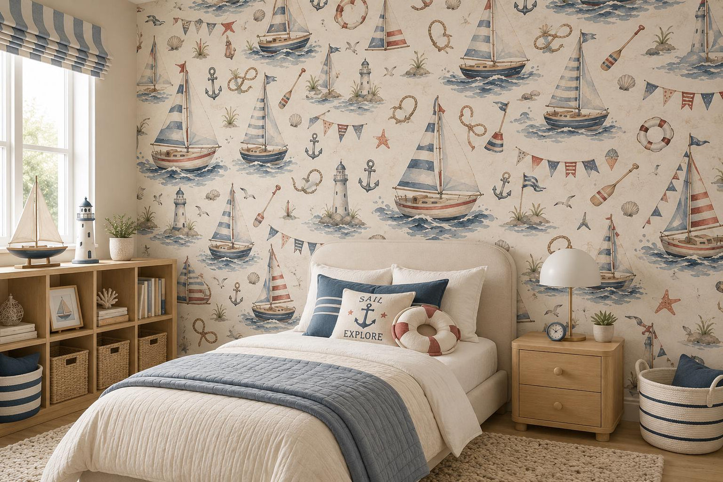 Sailing Adventure Wallpaper: Nautical Kids Wall Mural