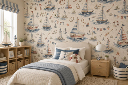 Sailing Adventure Wallpaper: Nautical Kids Wall Mural