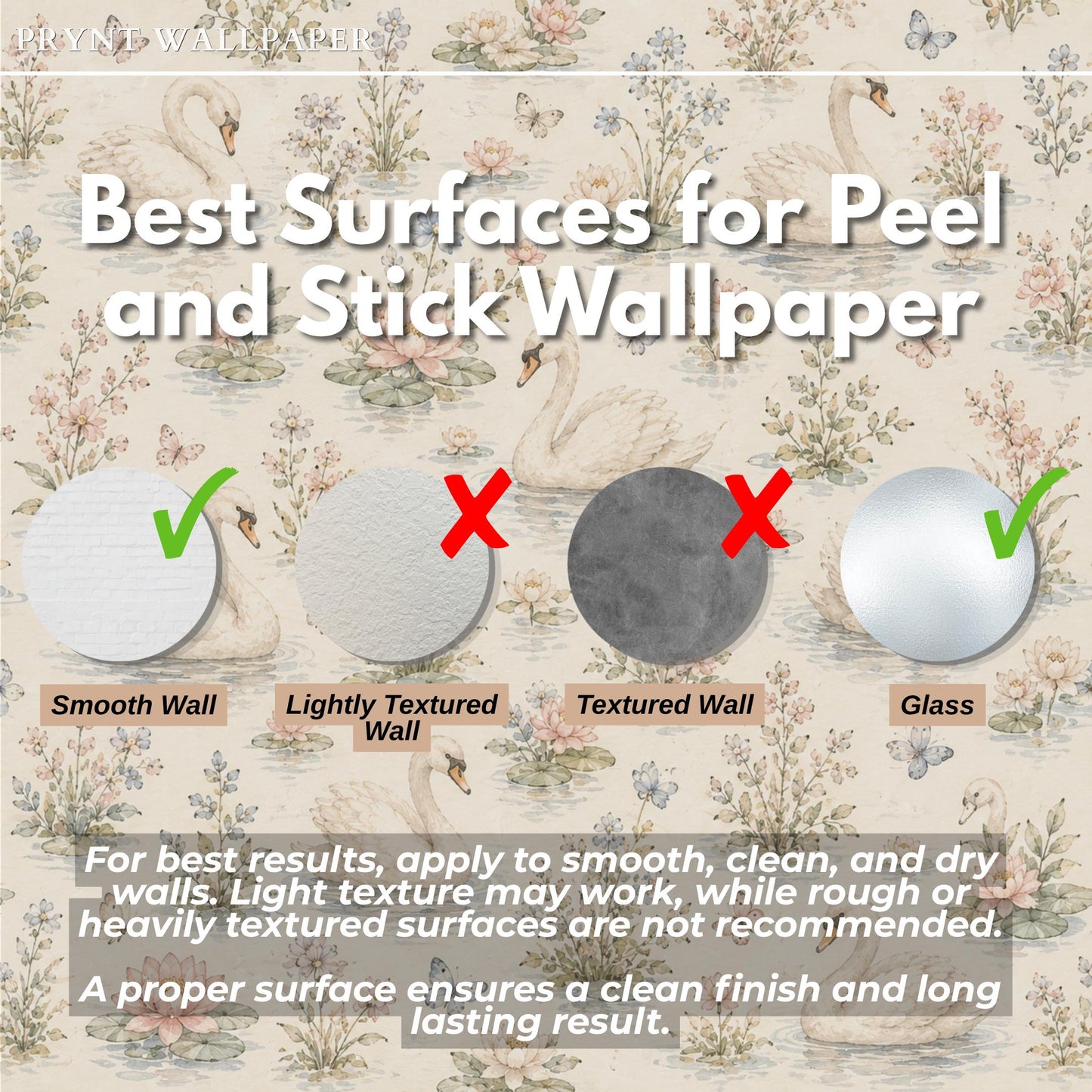 Swan Lake Floral Wallpaper: Elegant Nursery Wall Mural