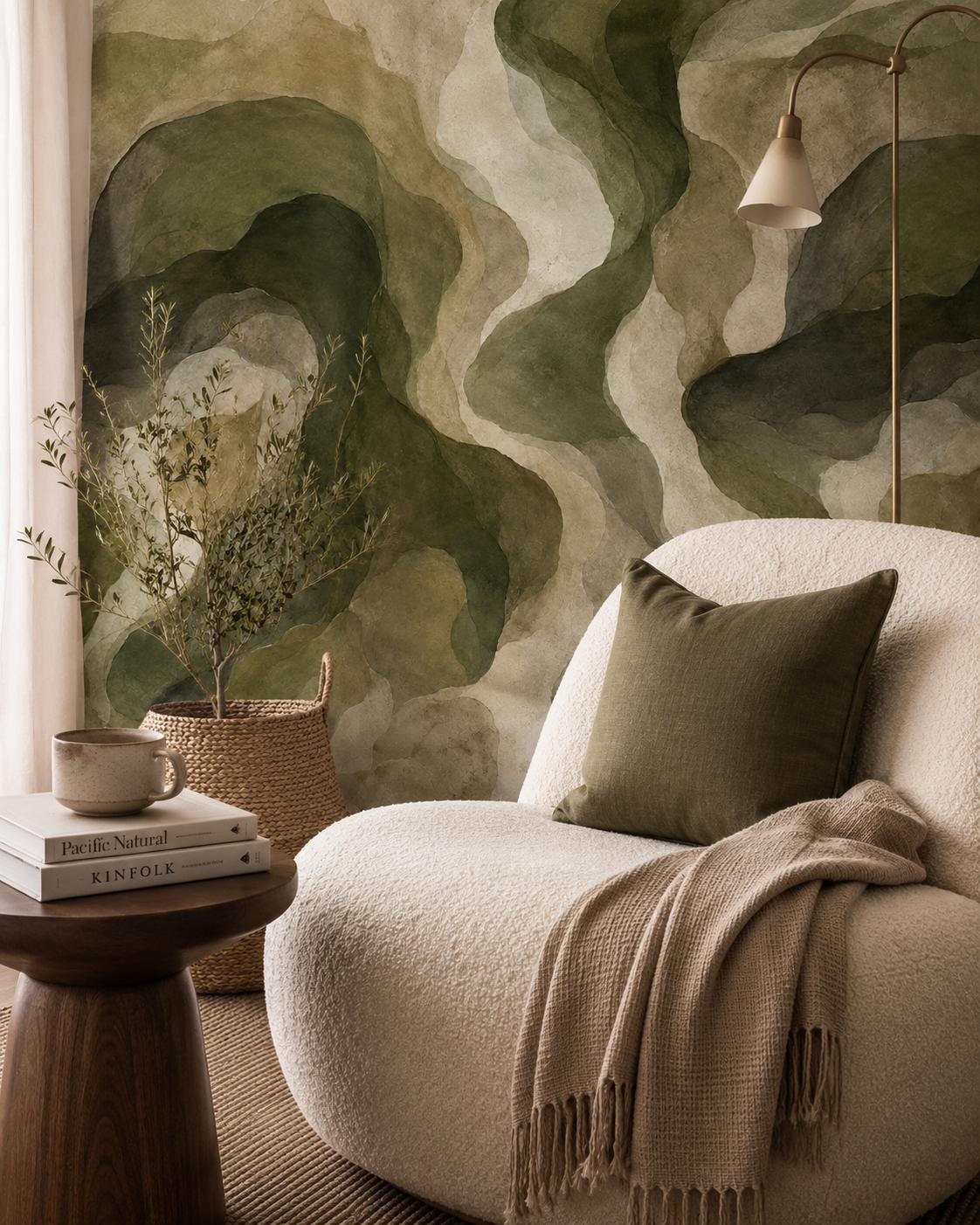 Forest Moss Abstract Wallpaper: Deep Earth Wall Mural
