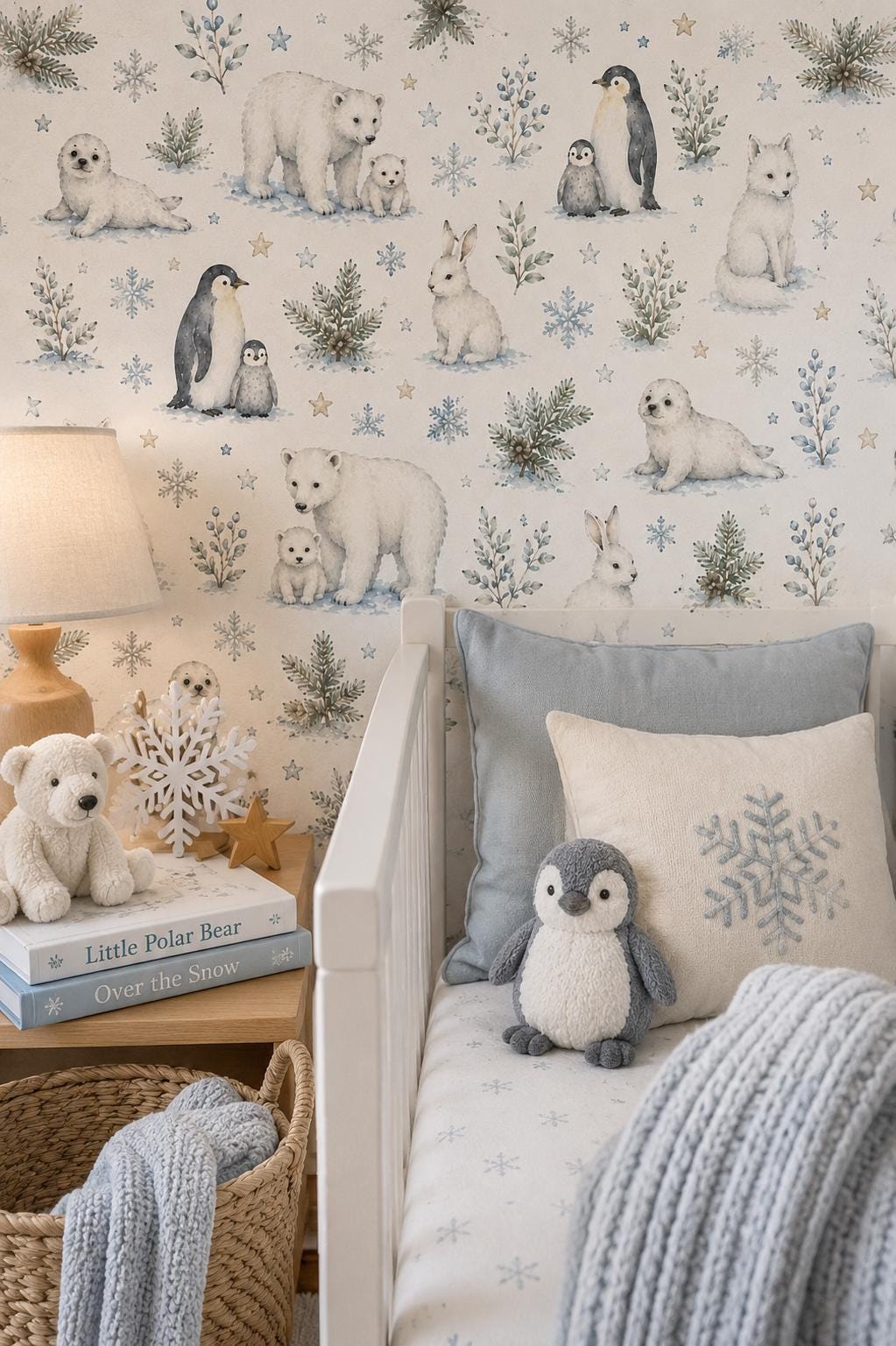 Snow Animal Wallpaper: Arctic Nursery Wall Mural