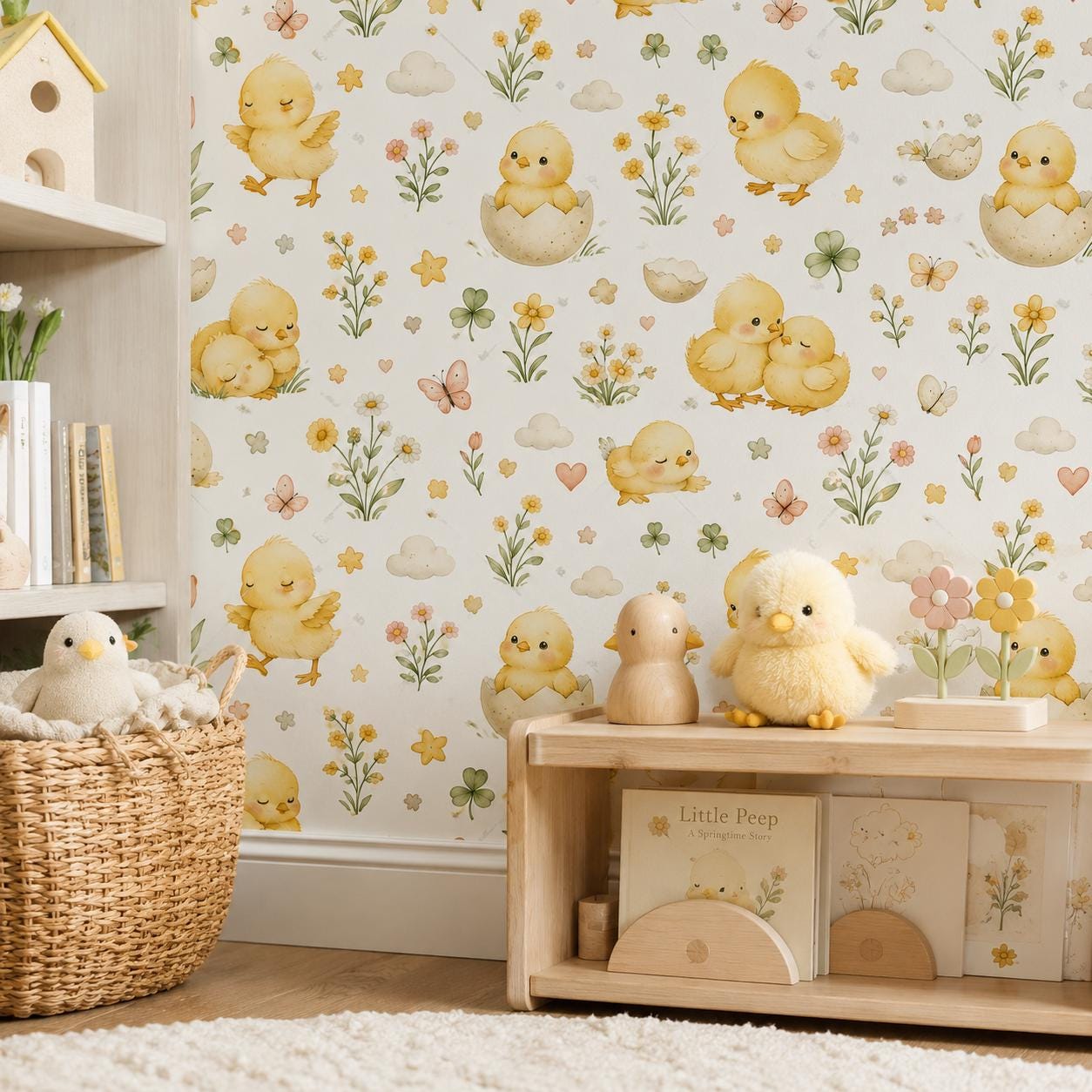 Baby Chick Wallpaper: Spring Nursery Mural