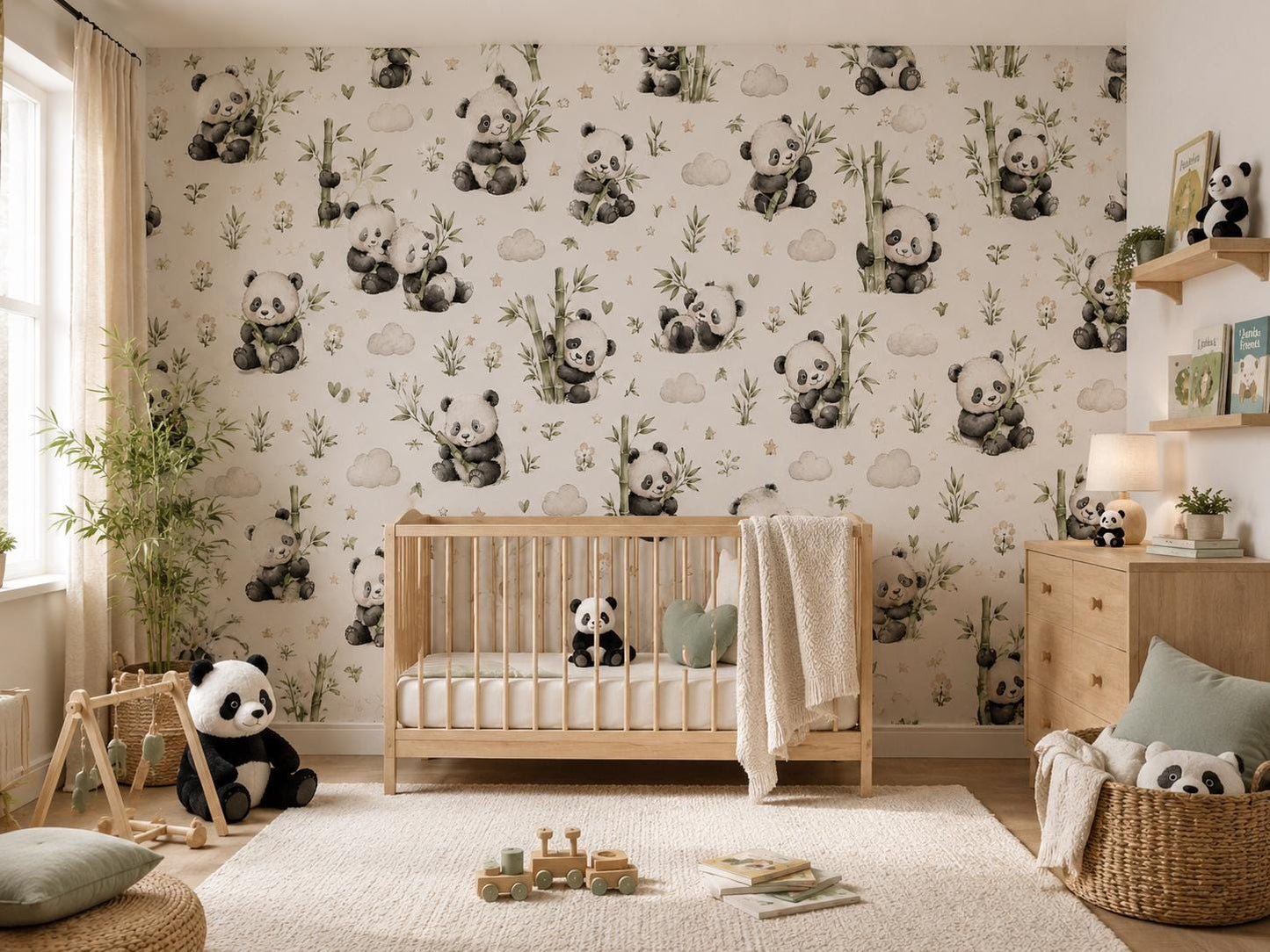 Panda Wallpaper: Bamboo Nursery Wall Mural