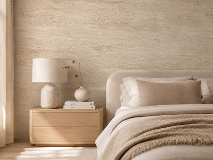 Travertine Stone Wallpaper: Cream Natural Wall Mural