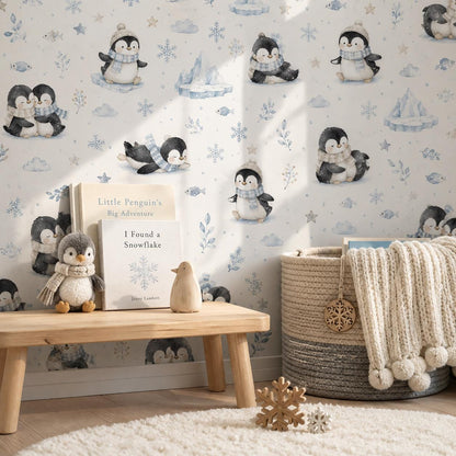 Penguin Wallpaper: Arctic Nursery Wall Mural