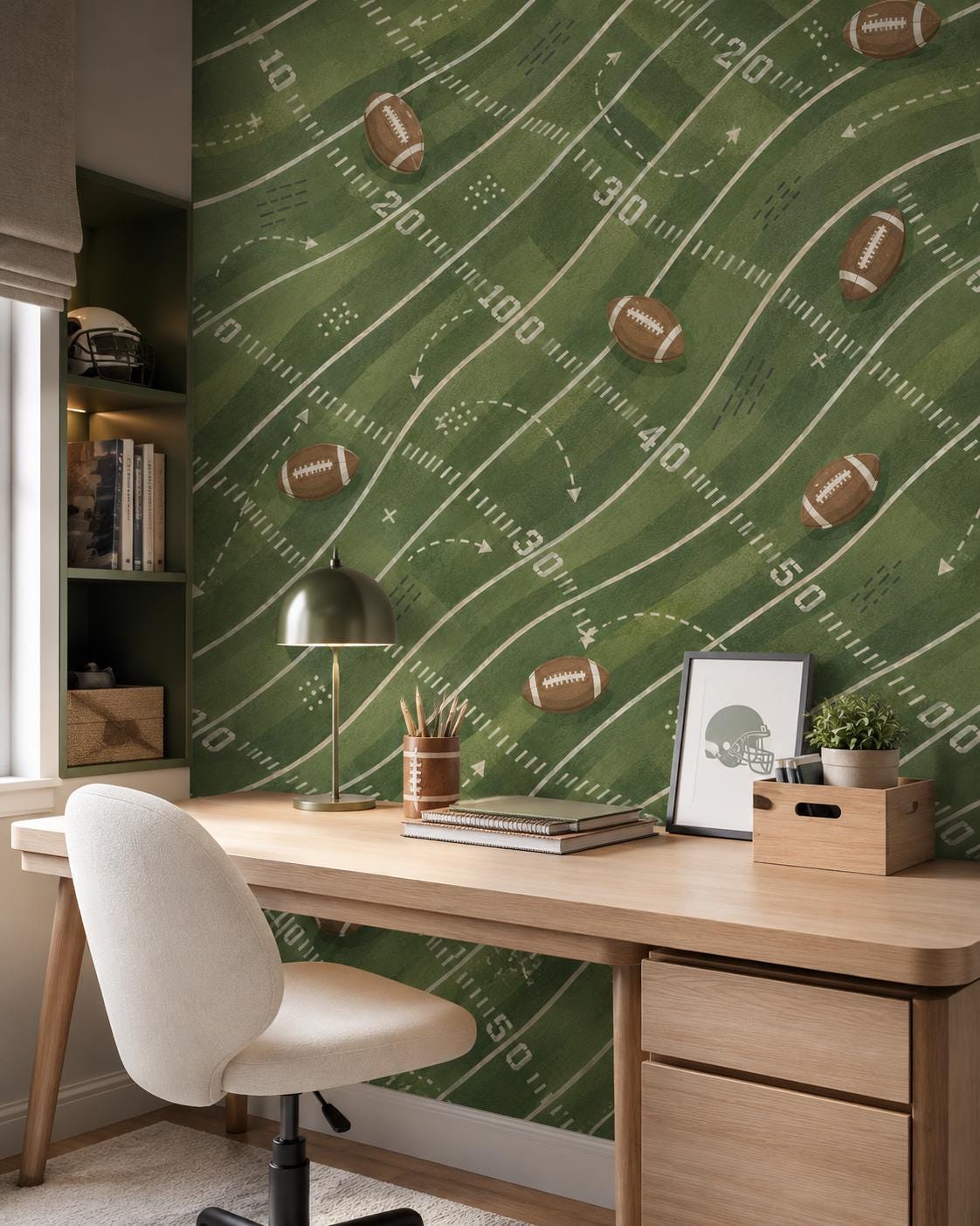 Kids Football Wallpaper: Field Wall Mural for Boys Room