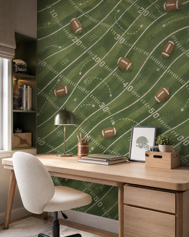 Kids Football Wallpaper: Field Wall Mural for Boys Room