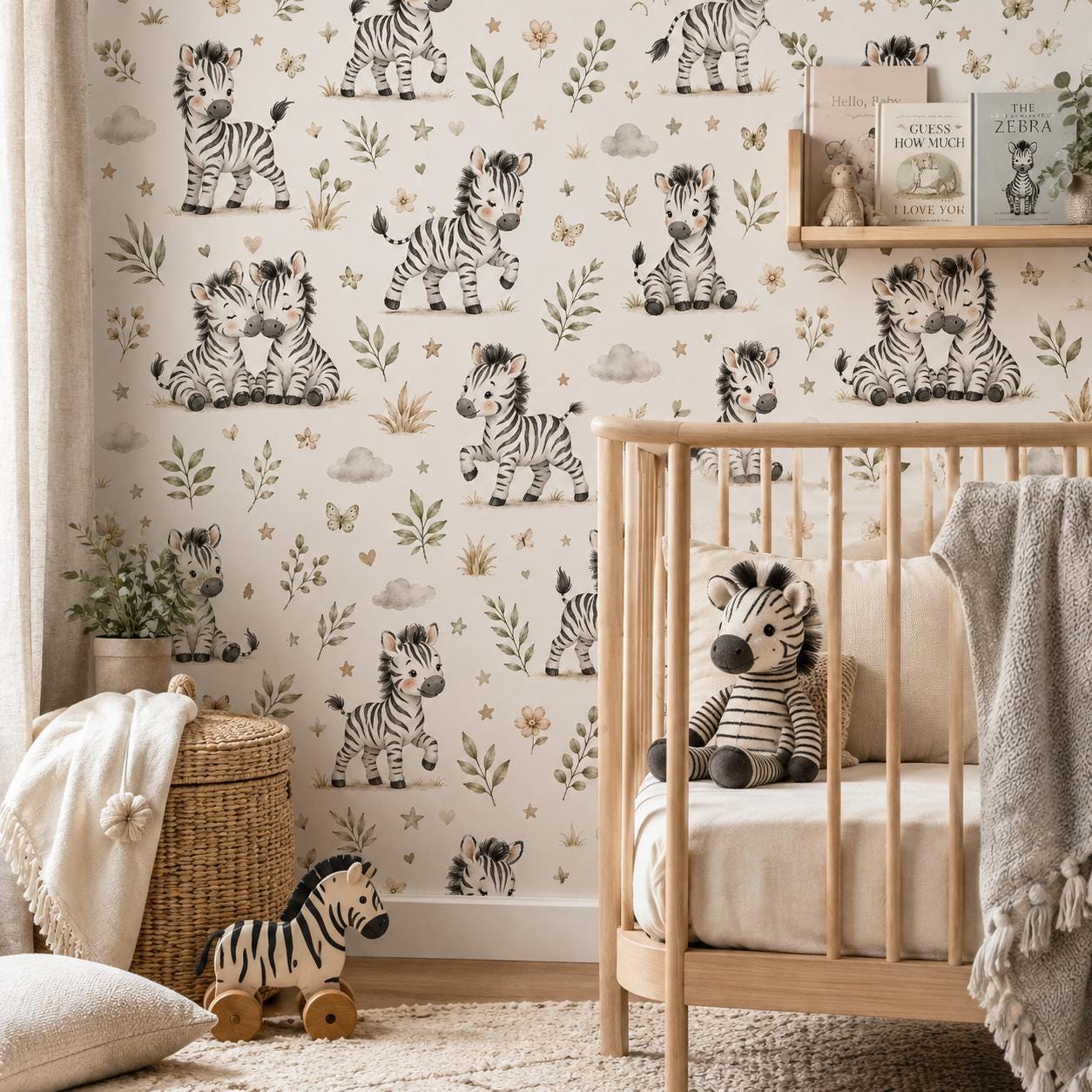Zebra Wallpaper: Savanna Nursery Wall Mural