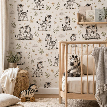 Zebra Wallpaper: Savanna Nursery Wall Mural