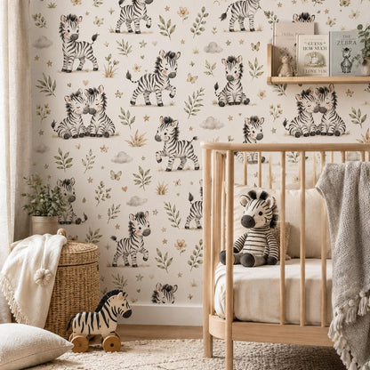 Zebra Wallpaper: Savanna Nursery Wall Mural