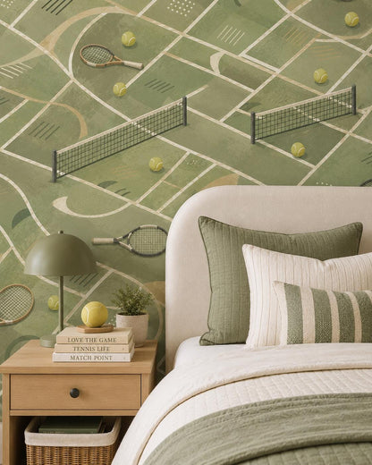 Kids Tennis Wallpaper: Court Wall Mural for Kids Room