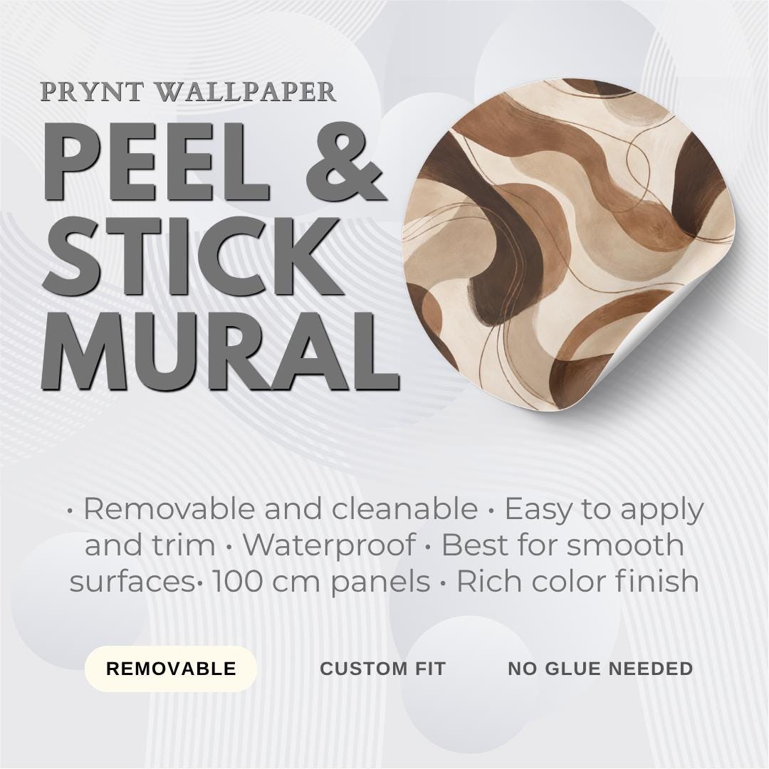 Cocoa Cream Abstract Wallpaper: Rich Brown Wall Mural