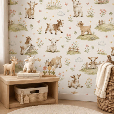 Goat Wallpaper: Farm Animal Nursery Mural