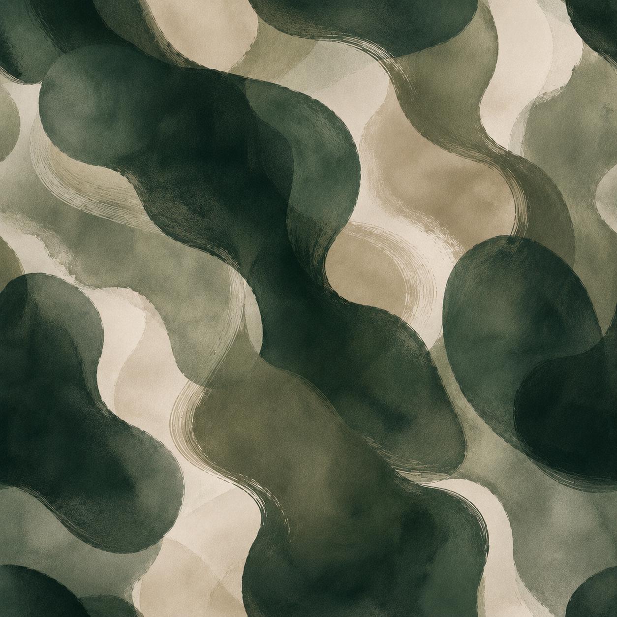 Deep Emerald Abstract Wallpaper: Moody Green Wall Mural
