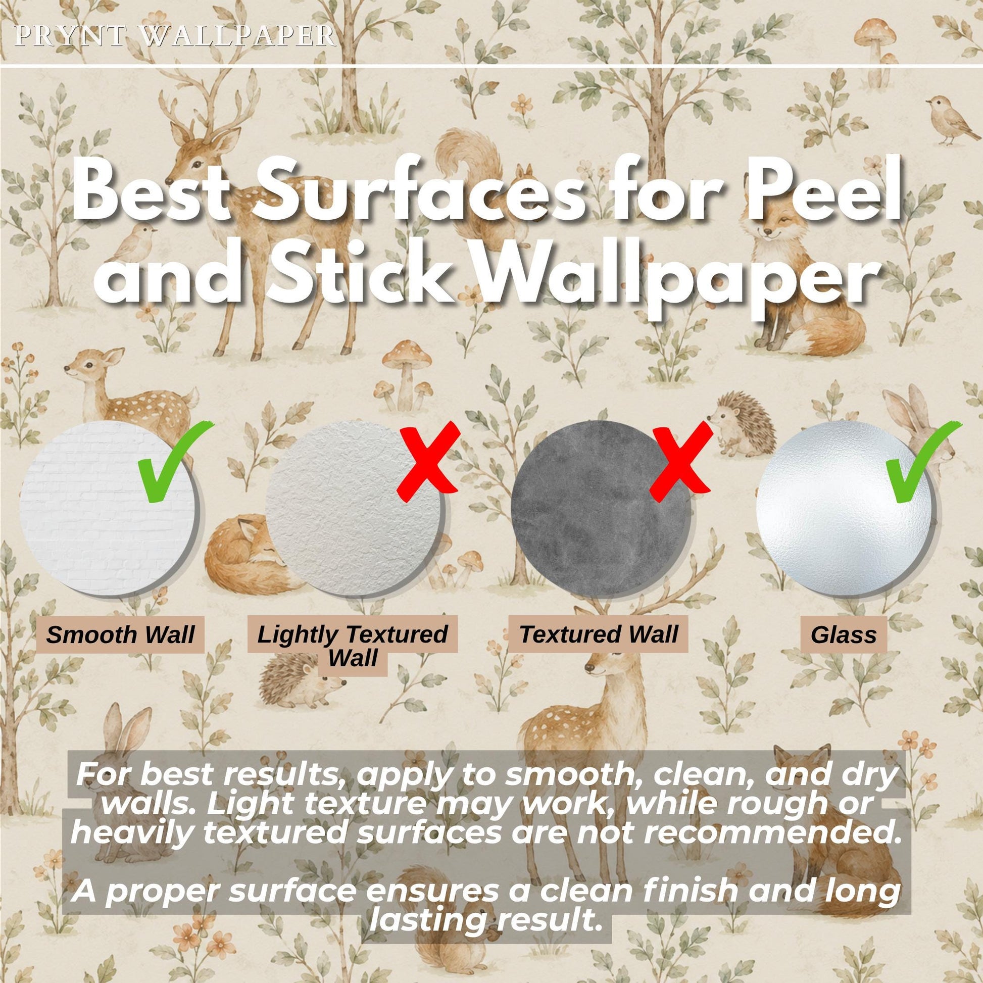 Woodland Animal Wallpaper: Neutral Forest Nursery Wall Mural