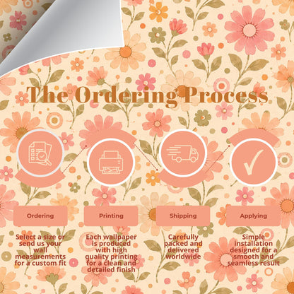 Retro Pink Daisy Wallpaper: Vintage Floral Wall Mural