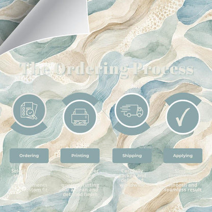 Coastal Abstract Wallpaper: Soft Ocean Wall Mural