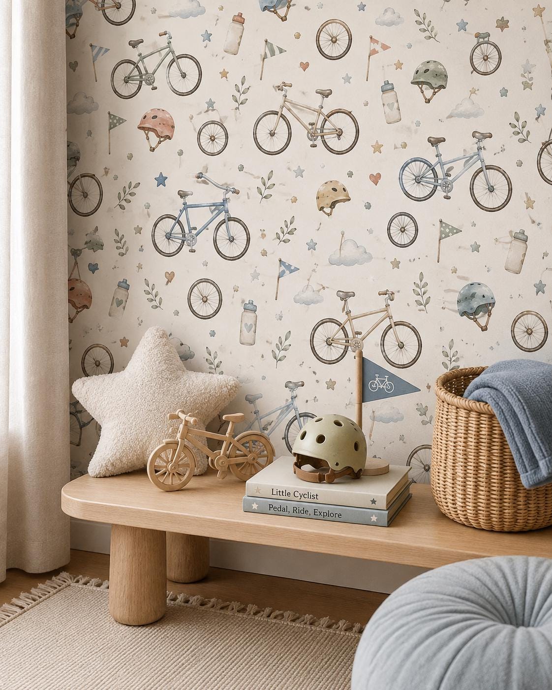 Bicycle Wallpaper: Cycling Sports Nursery Wall Mural